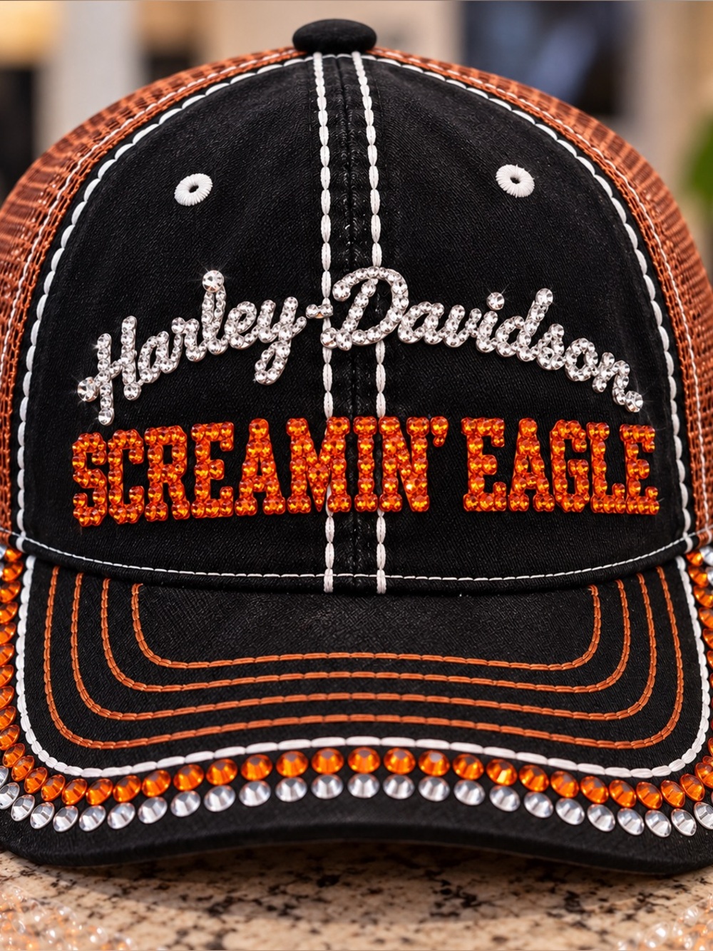 Harley-Davidson Screamin’ Eagle Crystal Bling Women’s Cap